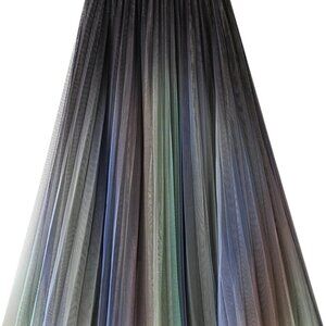 Women's A-Line Fairy Patterned Elastic Waist Ruffle Tulle Layered Midi Skirt